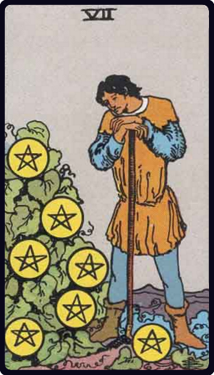 Seven of Pentacles Tarot Card
