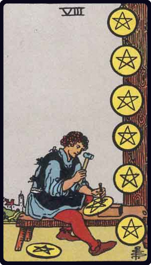 Eight of Pentacles Tarot Card