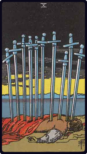 Ten of Swords Tarot Card