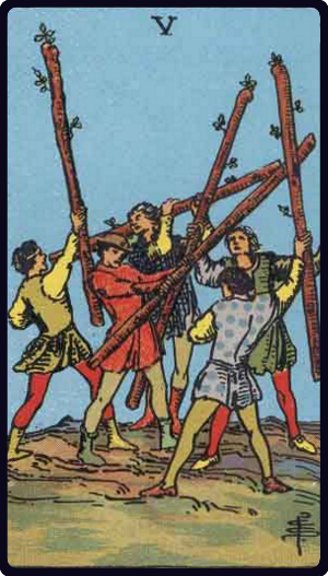 Five of Wands Tarot Card