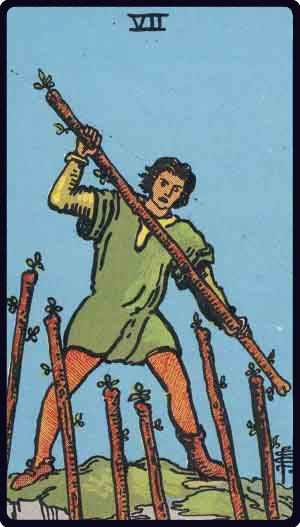 Seven of Wands Tarot Card