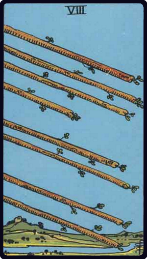 Eight of Wands Tarot Card
